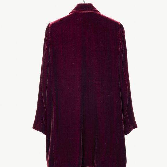 Lafayette 148 Valon Burgundy Velvet Open-Front Blazer - Picture 2 of 8